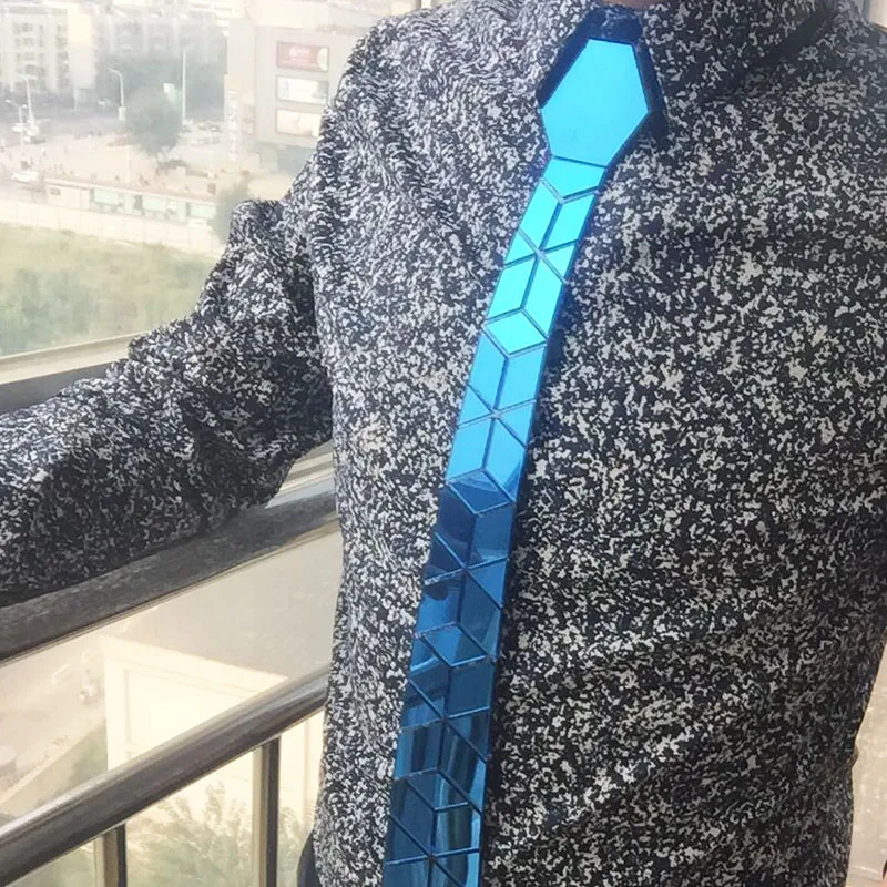 Шикарные голубые галстуки с цветочным узором зеркальные Узкие галстуки Роскошные модные аксессуары свадебный галстук для жениха синий Повседневный стиль
