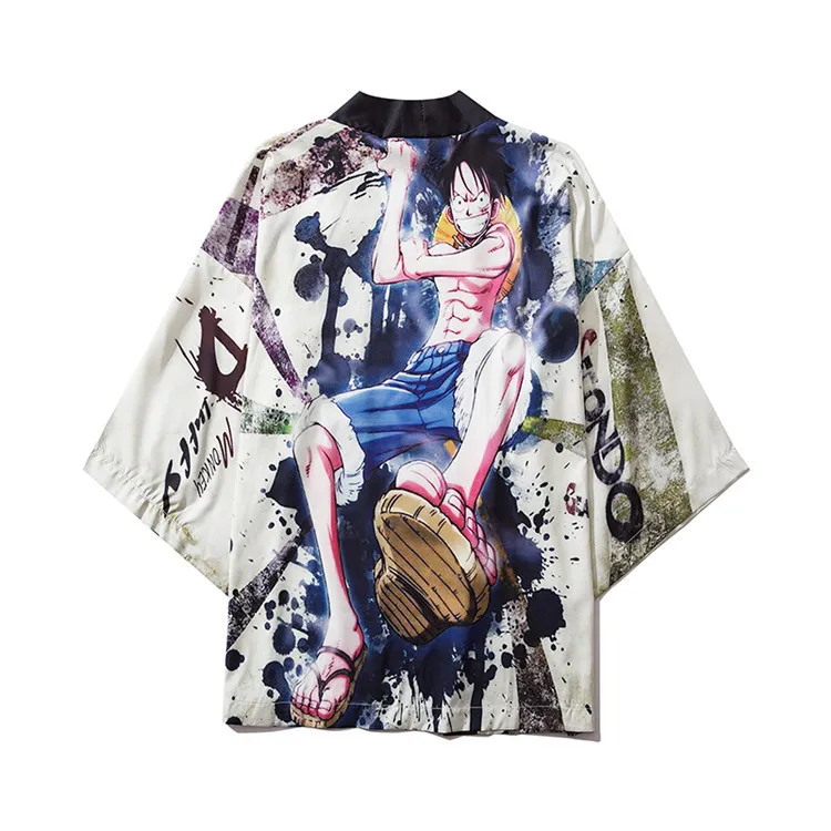 Традиционное японское кимоно кардиган кимоно куртка юката для мужчин цветочный принт повседневные свободные топы юката Япония Топы - Цвет: style B