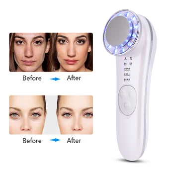 

LED Photon Ultrasonic Lifting Face Skin Tightening Ultrasound Wrinkle Remover Anti Aging Skin Cleaner Facial Beauty Massager