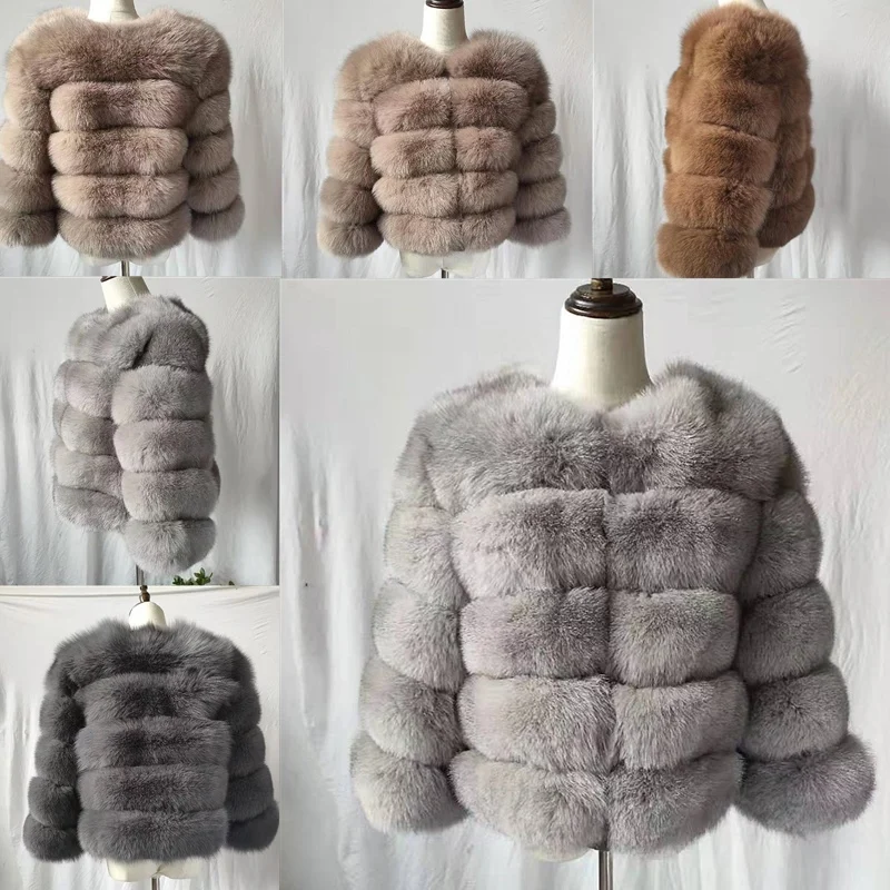 Goede 2019 Mode Jas Korte Echte Bontjas Vrouwen Natural Fox Fur Jassen Winter Negen Kwart Mouwen Warme Kleding Warme Jas