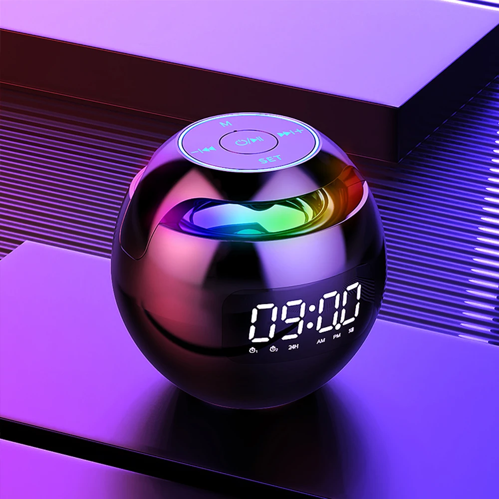 Mini Bluetooth Speaker Alarm Clock Wireless Bluetooth Sound Box With