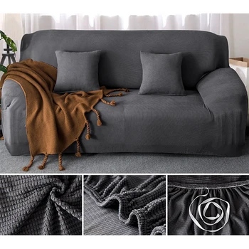 

New Knitted Knit Elastic Sofa Cover Slipcovers All-inclusive Couch Case for Different Shape Sofa High Quanlity Solid Color