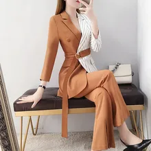 Women Blazer Pants Two Piece Set 2021 New Autumn Fashion Business Attire Sweet Casual Luxury Vintage Englan Style Formal Clothes