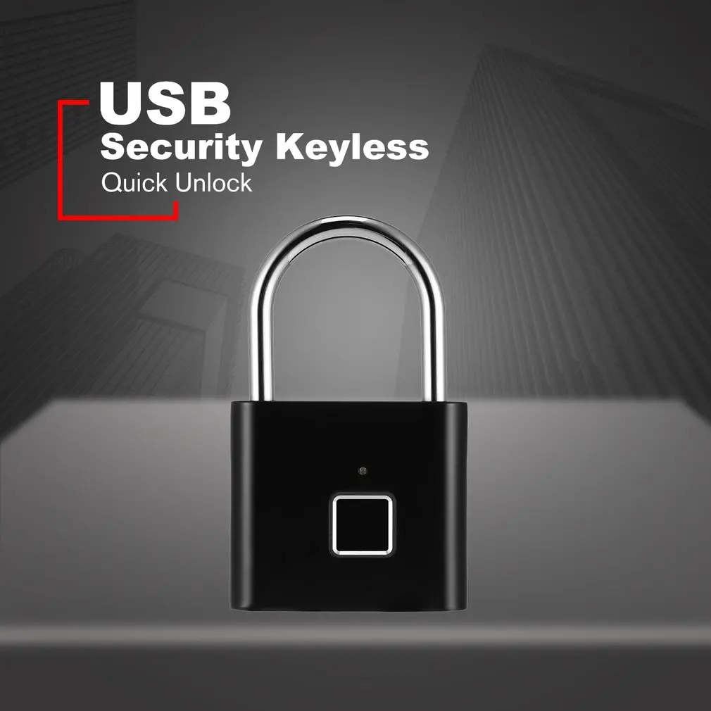 Безопасность Keyless USB Перезаряжаемый биометрический дверной замок Умный Замок быстрая разблокировка цинковый сплав металлический саморазвивающийся чип