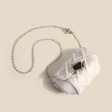 

Fashion Little Golden Ball Handbag Women's Leather Chain Bags 2021 Women's Brand Indentation Diamond Lattice Messenger Bag