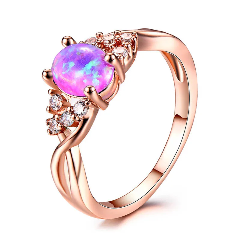 pink Bague Ringen, стиль,, серебро 925, ювелирное изделие, женские кольца, изысканные, лаконичные, опал, высокое качество, свадебные, вечерние, подарок - Цвет камня: pink