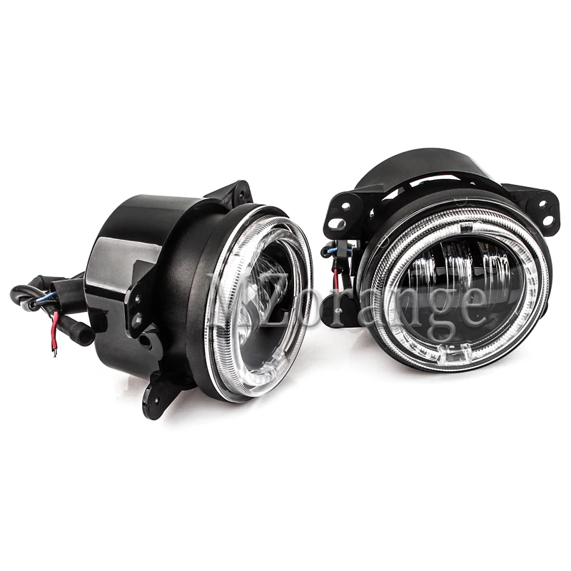 

2PCS 4Inch 30W White Halo Ring Round Led Fog Lights Fog Lamp For Jeep Wrangler JK TJ LJ Grand Cherokee DRL Off Road Fog Lamps