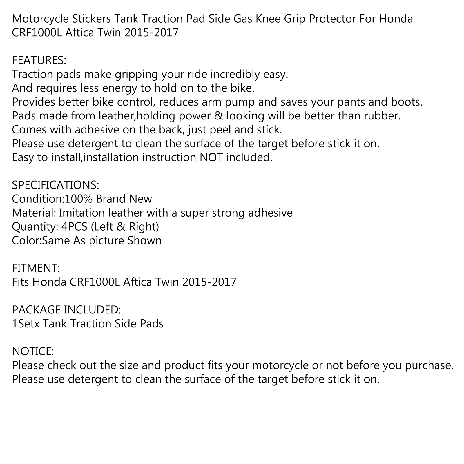 Areyourshop для Honda CRF1000L Aftica Твин- боковые газовые наколенники накладки на бак для лучшего сцепления мотоциклетные Чехлы наклейки