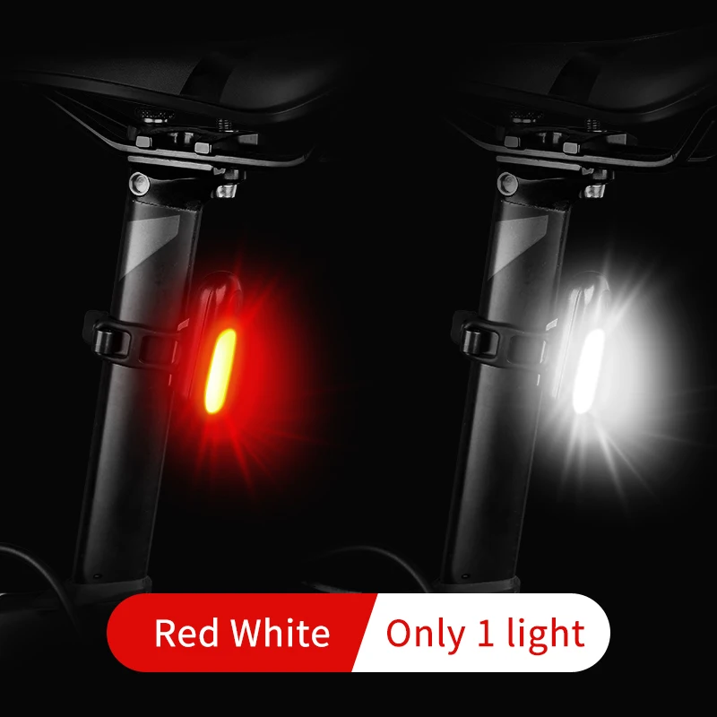 Bicycle Led Light Rear Rechargeable USB Bicycle Lights Multiple modes Cycling Accessories Lamp Warning Tail Light - Цвет: Red White