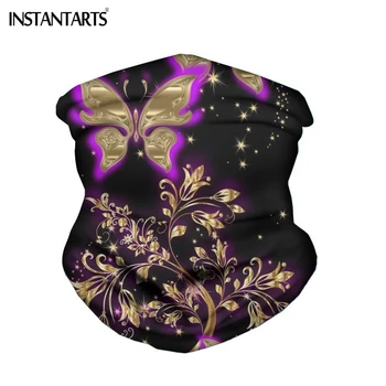 

INSTANTARTS Butterfly Design Headscarf For Women Face Bandanas Mask Neck Scarf Headband Wrap Headwear Magic Hijab Scarves