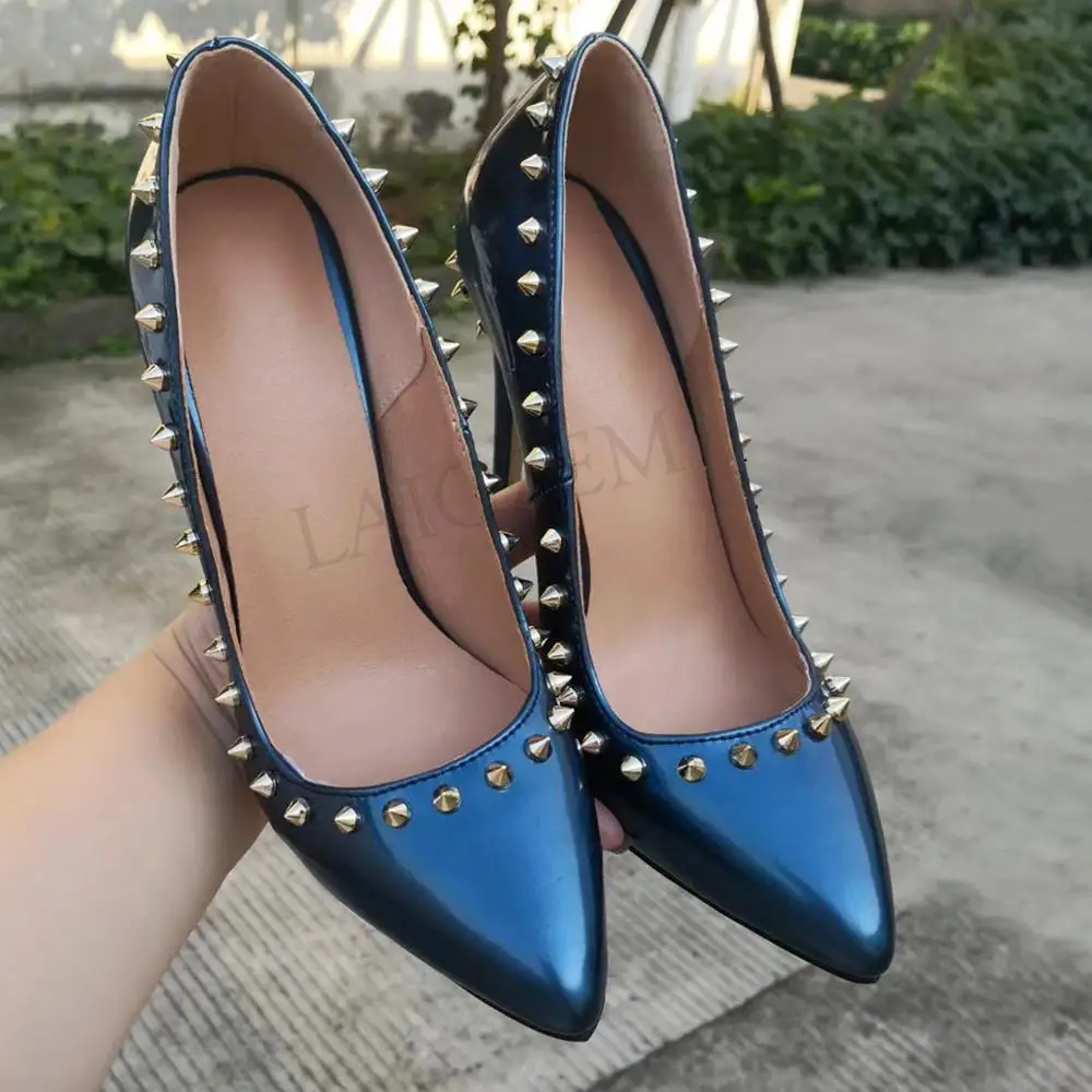 navy patent stiletto shoes