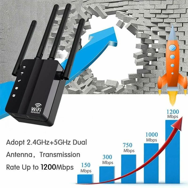 Профессиональный 1200 м двухчастотный маршрутизатор беспроводной Wifi диапазон расширитель сигнала Реле усилителя/AP два режима работы