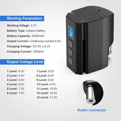 2400mah Lithium Battery Professiona Wireless Tattoo Power Supply Fast Charging for Rotary Tattoo Machine Gun Audio Connector