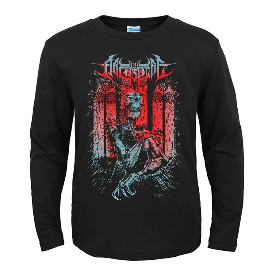 4 дизайна демон Archspire рок Бренд с длинными рукавами рубашка camisetas тяжелый черный металл Хлопок Уличная Скейтборд