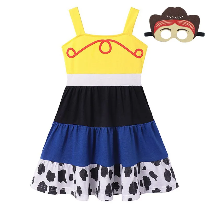 Джесси из истории игрушек костюм Детская нарядная Туника Платье на бретелях для маленьких девочек на день рождения, наряд принцессы, одежда От 3 до 8 лет