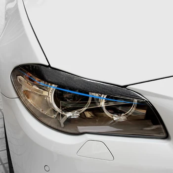 

1 Pair Car Headlight Eyebrows Cover For BMW 5 Series F10 2011-2017 Trim Decal Decor Headlight Eyebrows Carbon Fiber Sticker