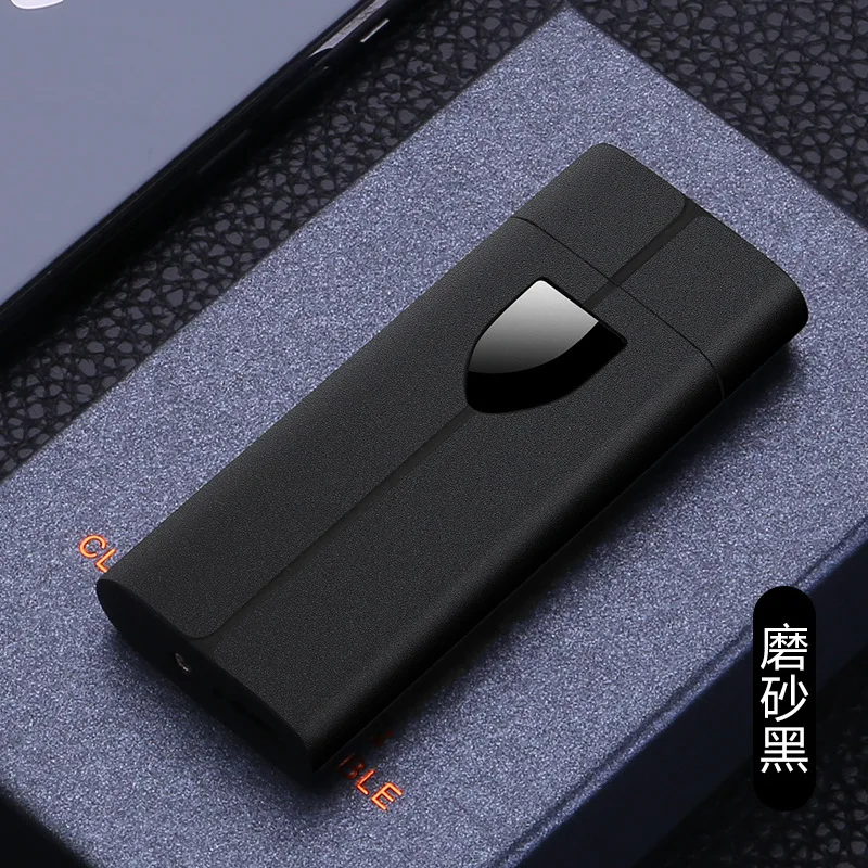 Lafagiet Roate Arc прикуриватель USB Электронная турбо импульсная Зажигалка ветрозащитные Плазменные зажигалки Светодиодный дисплей питания Encendedor - Цвет: Matte Black