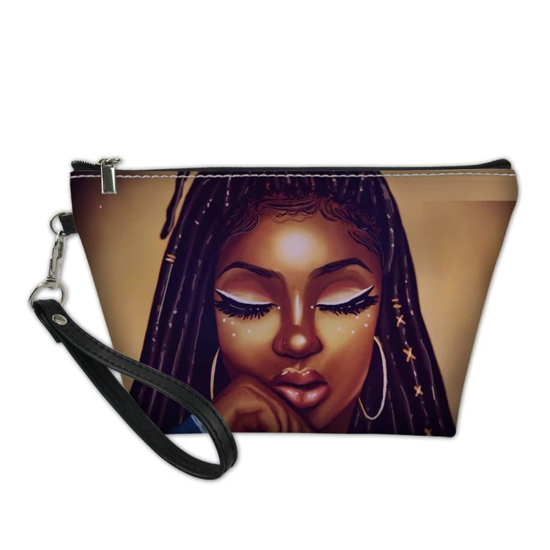 Cusotm Print Wash Kit Bags for Women 2019 Black Art Girls Magic African Cosmetic Cases Ladies Function Makeup Pouch Female Bolsa | Багаж и