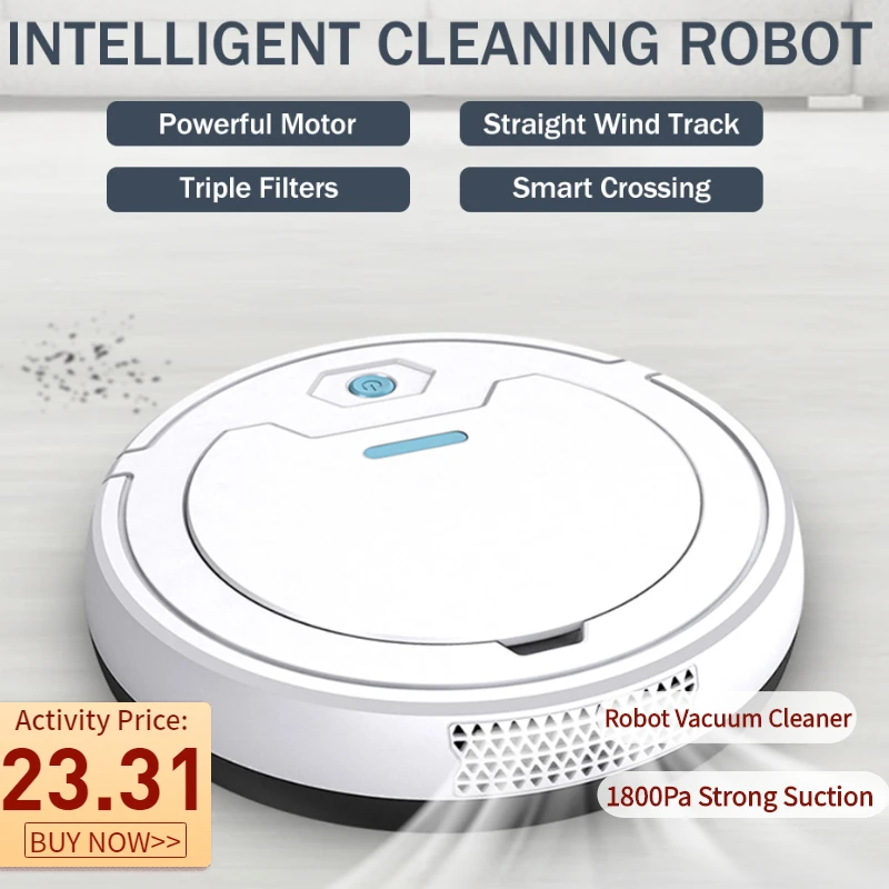 

Robot Vacuum Cleaner Intelligent Sweeper Mop Vacuum Robot 1800Pa Strong Suction Pet Hairs Hard Floor Carpet Cleaner