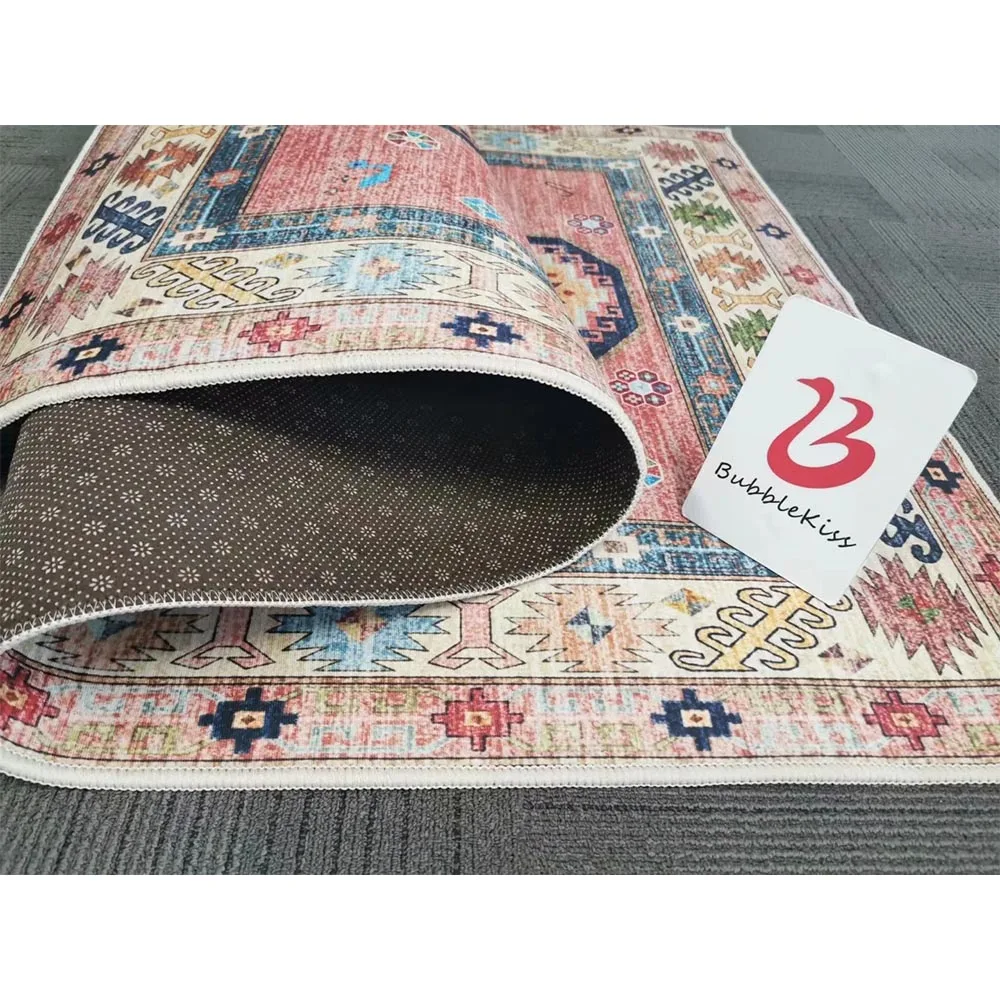 Bubble Kiss Ethnic Style Turkish Pattern Design Pink Rugs Home Non-Slip Customized Carpets for Bedroom Popular Soft Floor Mats 6