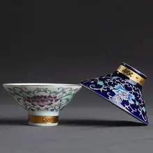 1 шт., керамическая цветная эмалированная чайная чашка, традиционная китайская кунг-фу, мини чайная чаша в винтажном стиле, чайная чашка ручной работы, чайная посуда, кофейная чашка