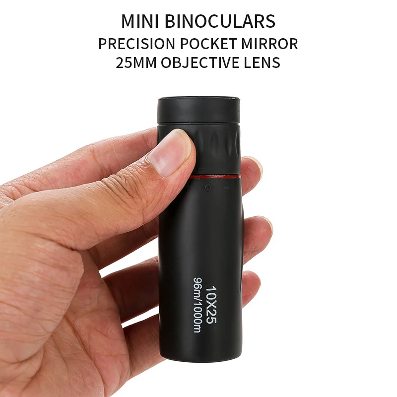 10x25 Монокуляр профессиональная двойная зеленая пленка Карманный spyglass для охоты
