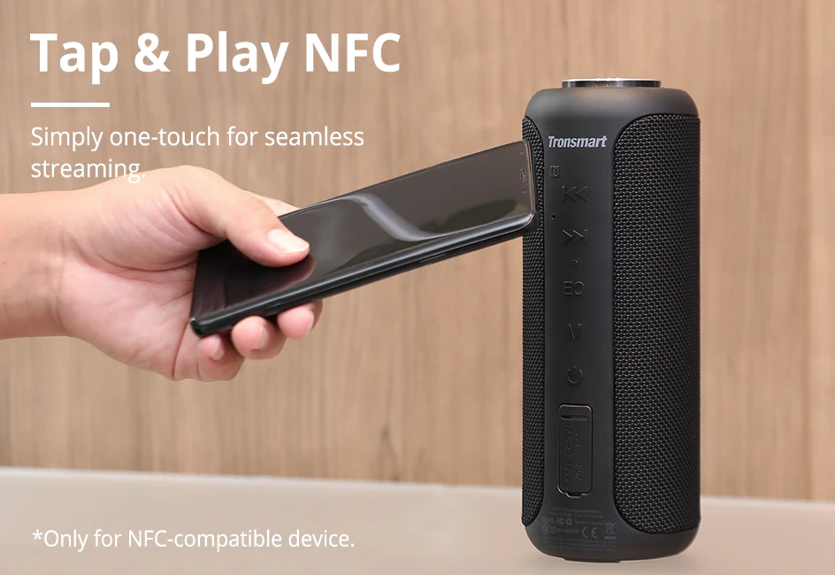 Tronsmart T6 Plus Upgraded Edition Bluetooth 5.0 Speaker 360° Surround Sound NFC Connection IPX6 Waterproof Portable Speaker   (5)