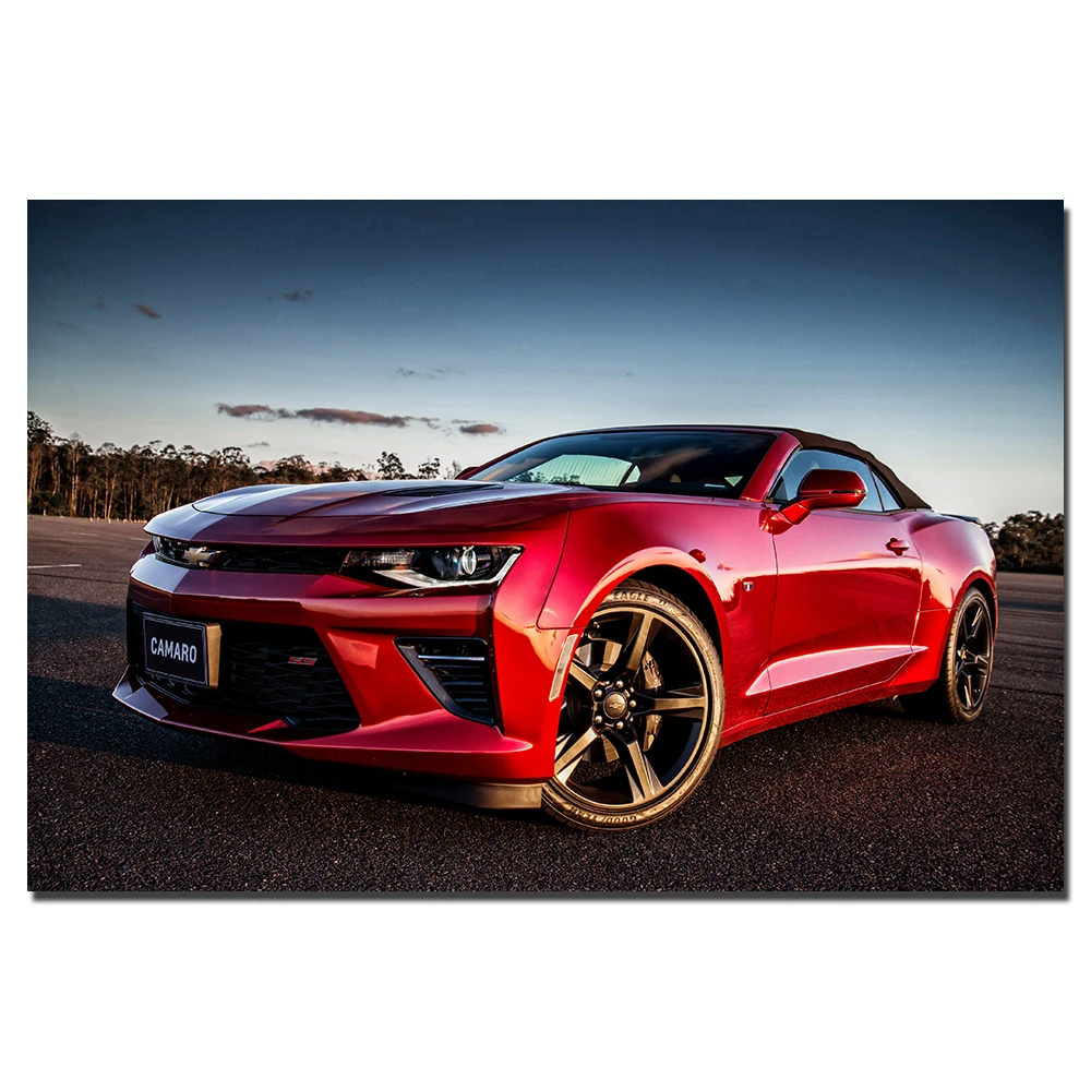 Chevrolet Camaro плакат с суперкаром стена искусство автомобиля Картина на холсте
