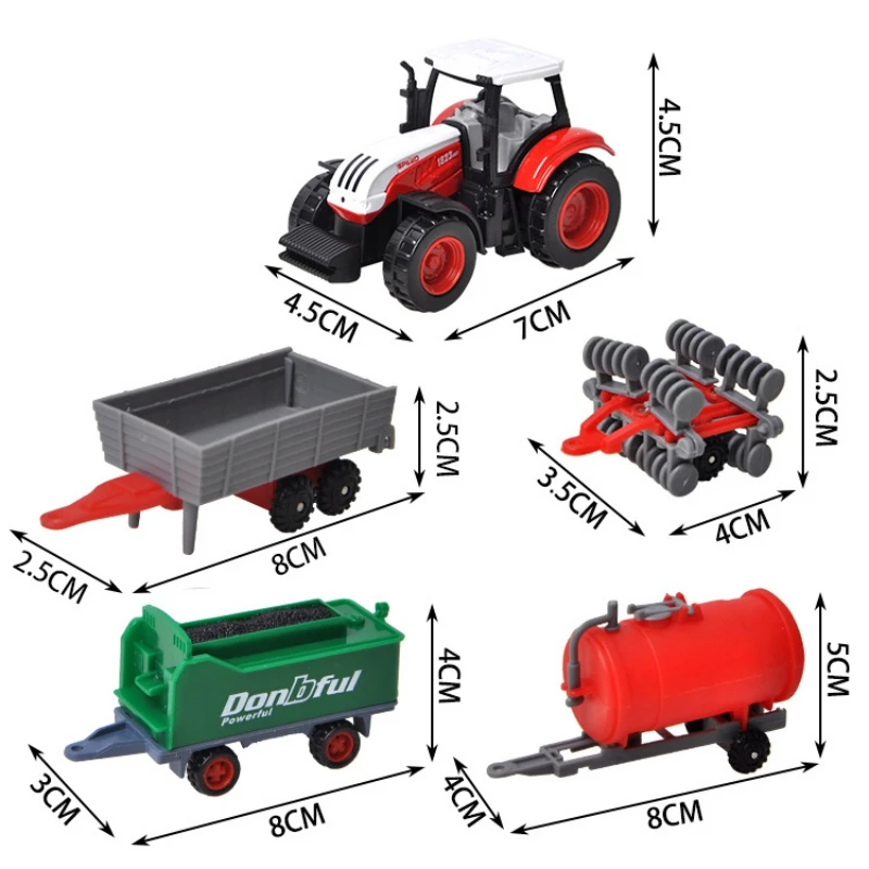 4 шт./компл. Сплав Инженерная ферма Трактор модель грузовика моделирование обучающая игрушка автомобиль набор для детей