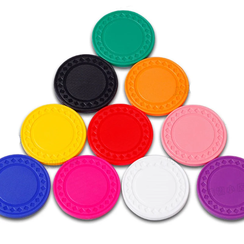 

50Pcs/set 40mm Blank Poker Chip Currency, Circular Environmental Protection Plastic Mahjong Counting Card 10 colors No Value