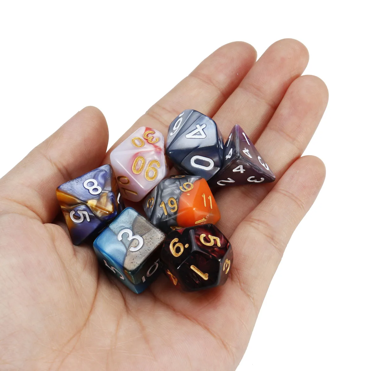7 шт. игральные кости набор многогранные DnD смешанные цветные кости для РПГ Подземелья и Драконы ролевые игры игра, настольная игра кости набор+ сумка для хранения