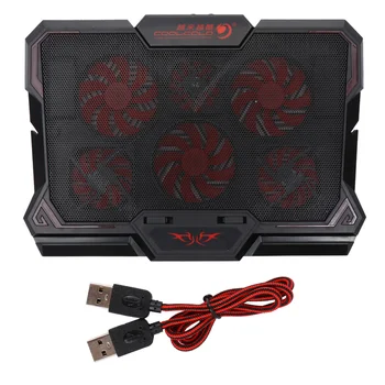 

1 PC Laptop Cooler Speed Adjustable Silent Portable Durable 6 LED Fans Notebook Cooling Mat Laptop Chill Mat Air Cooler Computer