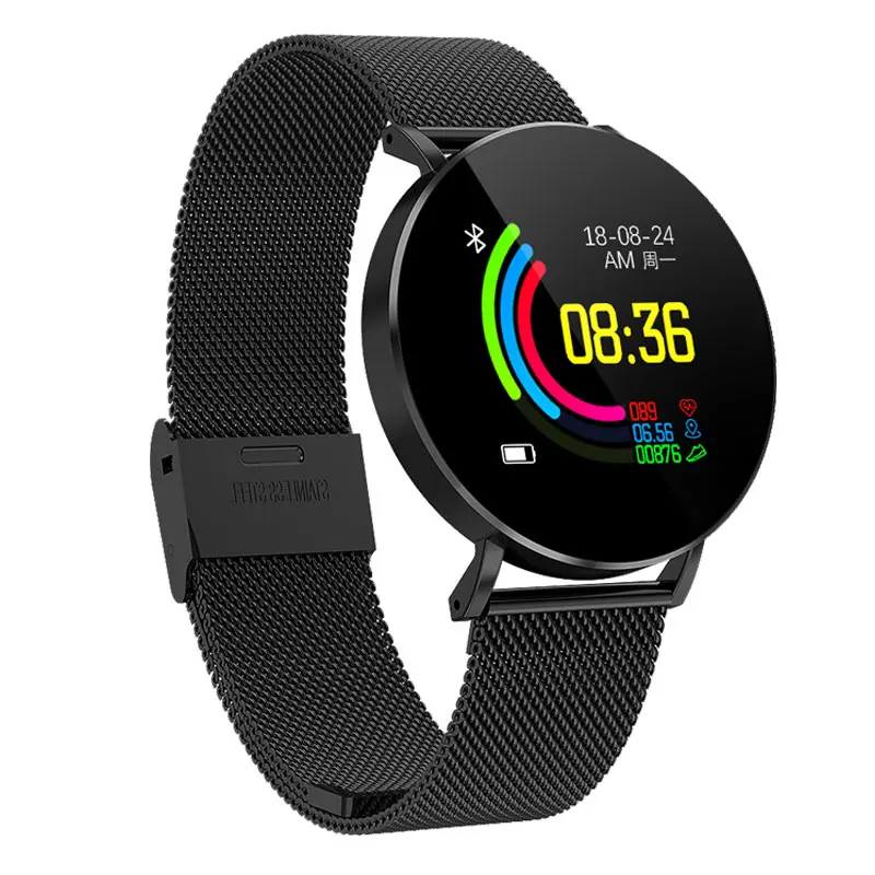 Black steel Модные женские Смарт-часы IP67, водонепроницаемые, для обнаружения сна, для измерения сердечного ритма, кровяного давления, умные часы для мужчин - Цвет: Black steel