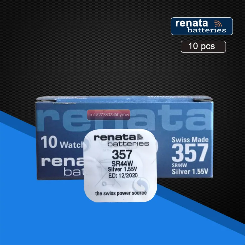 10 упаковок 100% оригинал новинка Renata 357 длительный срок службы SR44W SR44 LR44 A76 L1154 357A AG13