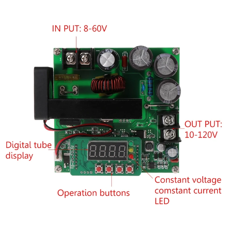 B900W DC повышающий модуль цифрового управления повышающий постоянный преобразователь напряжения и тока