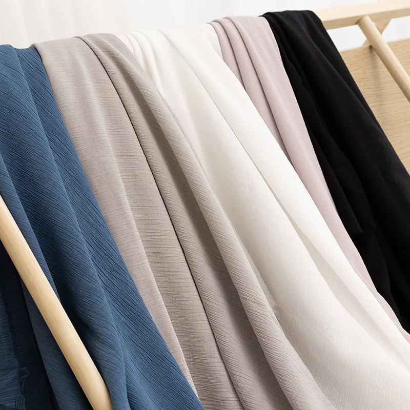 Crepe Cotton Polyester Fabric For Sewing Summer Dress Or Garment Thin