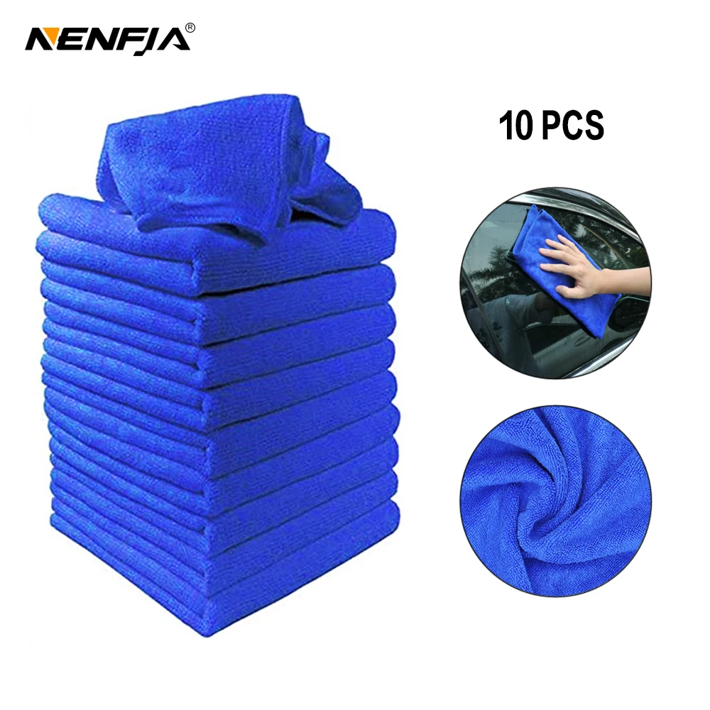 

10 PCS Microfiber Car Cleaning Towel Automobile Motorcycle Washing Glass Household Cleaning Small Towel
