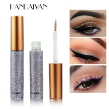 Брендовые блестящие тени для макияжа 10 цветов золотого и серебряного цвета для удобного ношения, водостойкие жидкие подводки для глаз, косметика для подводки глаз
