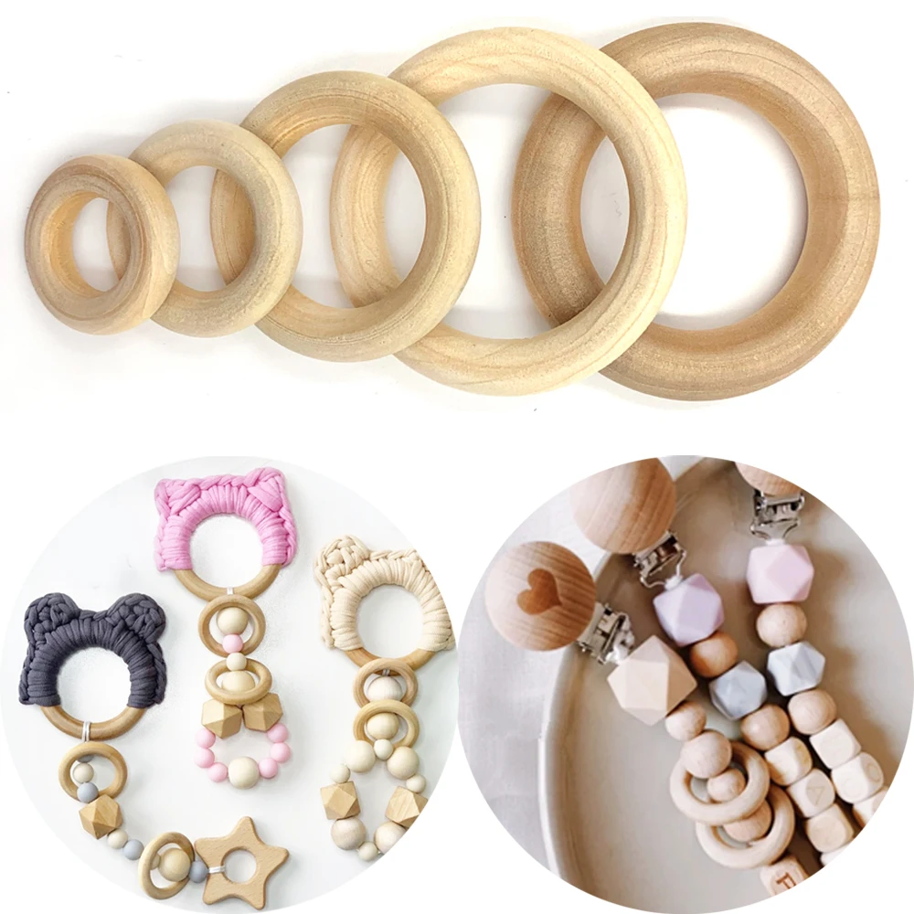 wooden baby teething rings