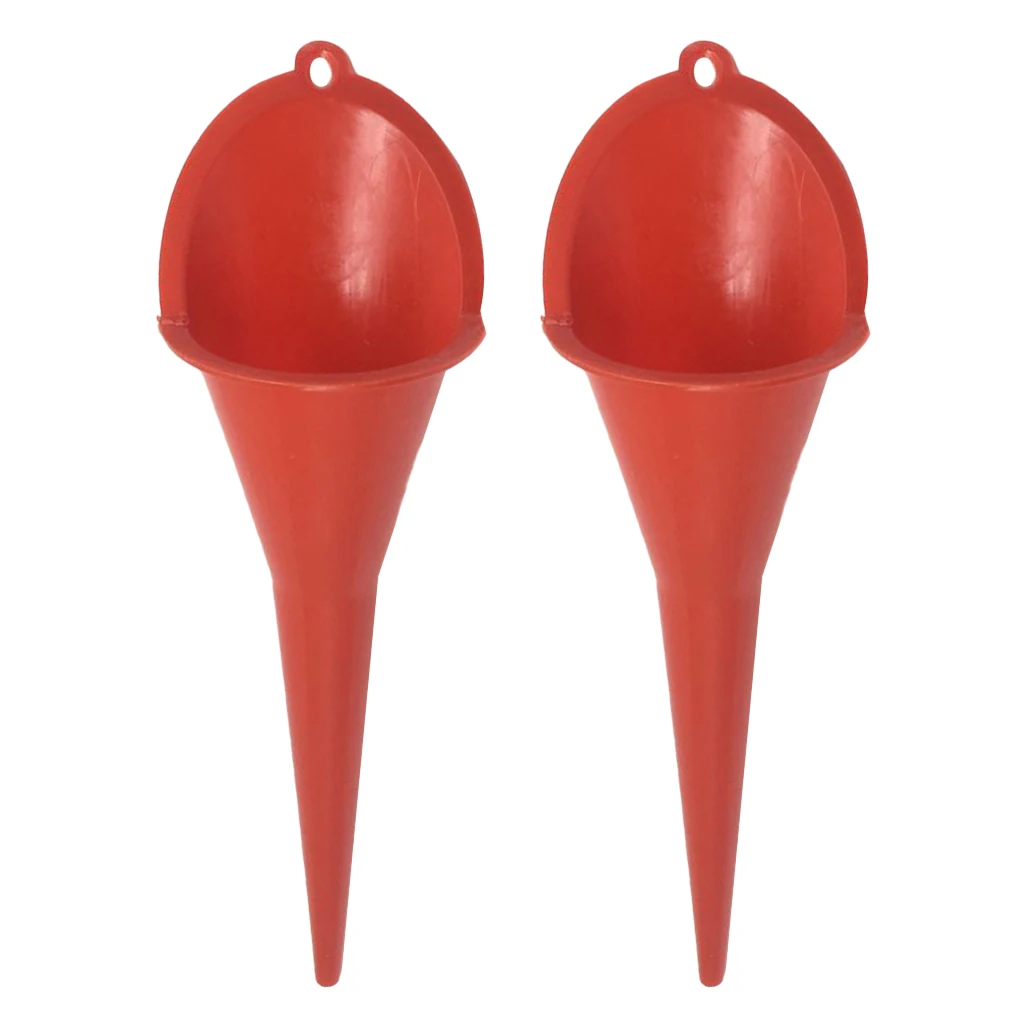 2x Plastic Long Neck Spill Saver Multipurpose Car Fuel/Gas/Oil/Water Funnels
