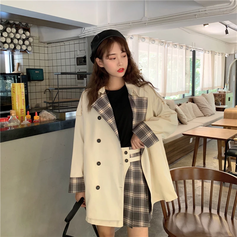 Goddess Online Celebrity Ранняя осень Тренч Женский INS средней длины короткий рост корейский стиль Универсальный Popu