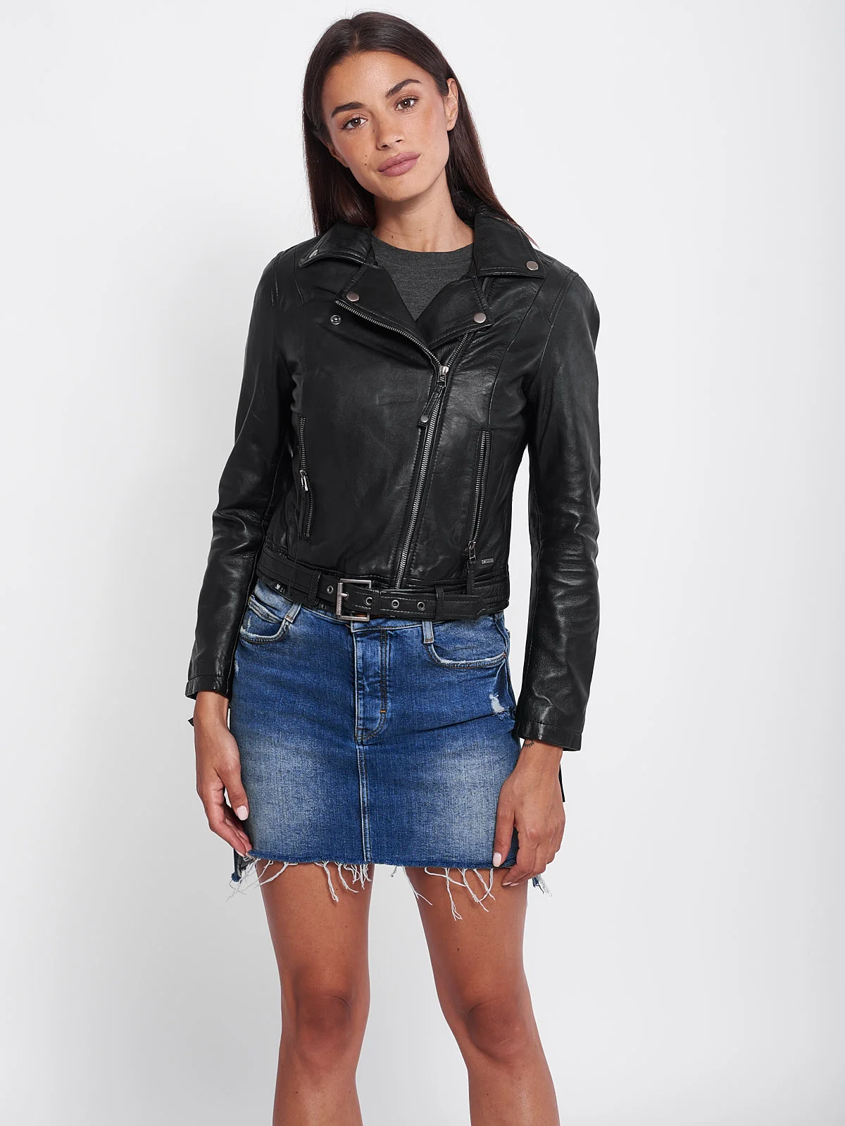 VAINAS European Brand Women Genuine leather jacket for women Real leather jacket Motorcycle jackets Biker jackets Nelly