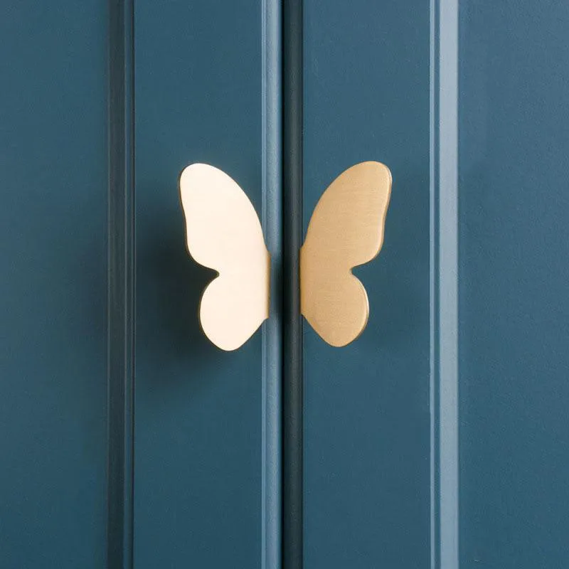 Qiansi Brass Handles for Furniture Mini Butterfly Drawer Button Cabinet Pull Handle High Quality Metal Pulls Cupboard Knob | Обустройство