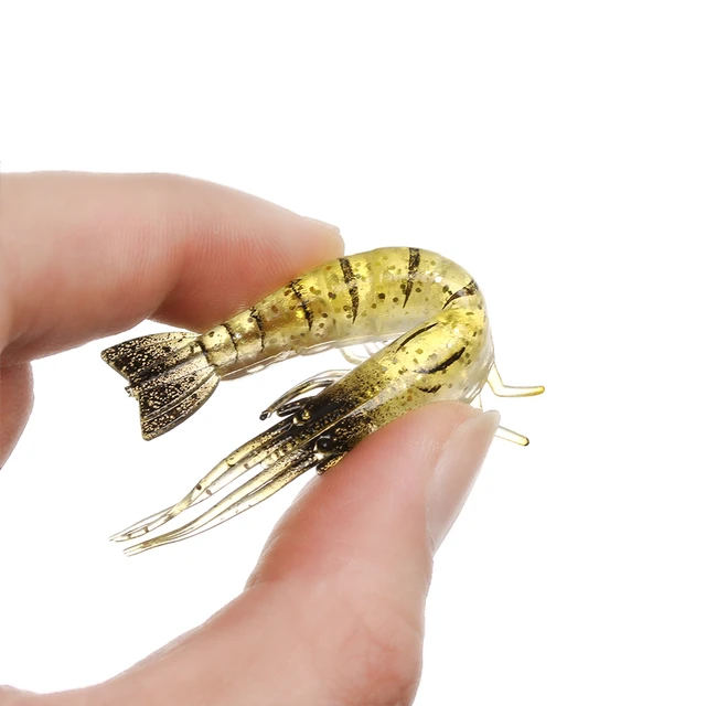 5Pcs/Lot Soft Silicone Simulation Fishing Lures Shrimp Prawn Bait  Artificial Trout Baits Fishy Smell Single