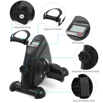 

Mini Pedal Stepper Exercise Machine LCD Display Indoor Cycling Bike Stepper with Adjustable Resistance For Home Office Gym
