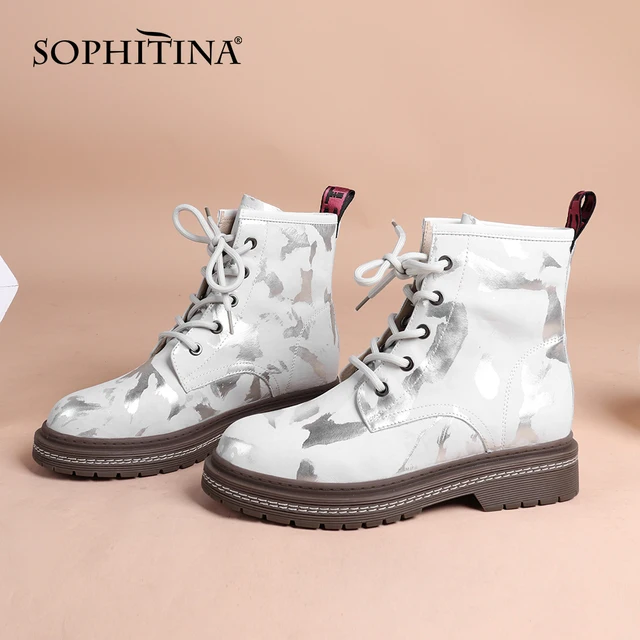 Купить женские ботильоны из натуральной кожи sophitina белые ботинки картинки цена
