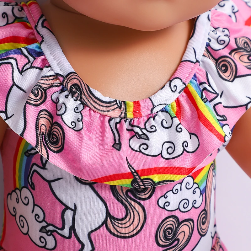 Doll Clothes 43cm 18 Inch Dolls Swimsuit Baby Rainbow Dress Fit Bjd 1/4 Doll American Girl Newborn Baby Birthday Festival Gifts doll accessories doll clothes barbie doll clothes