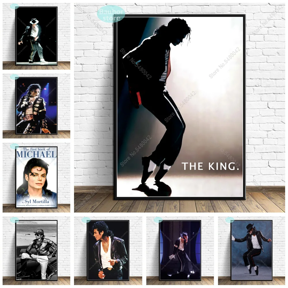Michael Jackson Poster Wall Art King of The Musician Dancer Canvas Painting Posters and Prints for Room Decorative Home Decor