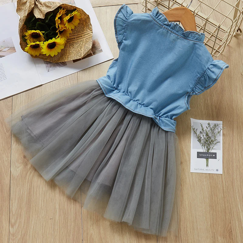 Menoea для девушек летние комплекты Новинка; модный стиль милые для маленьких девочек с изображением лебедя рубашка+ Юбка из сетчатой ткани 2 шт. Детские костюмы