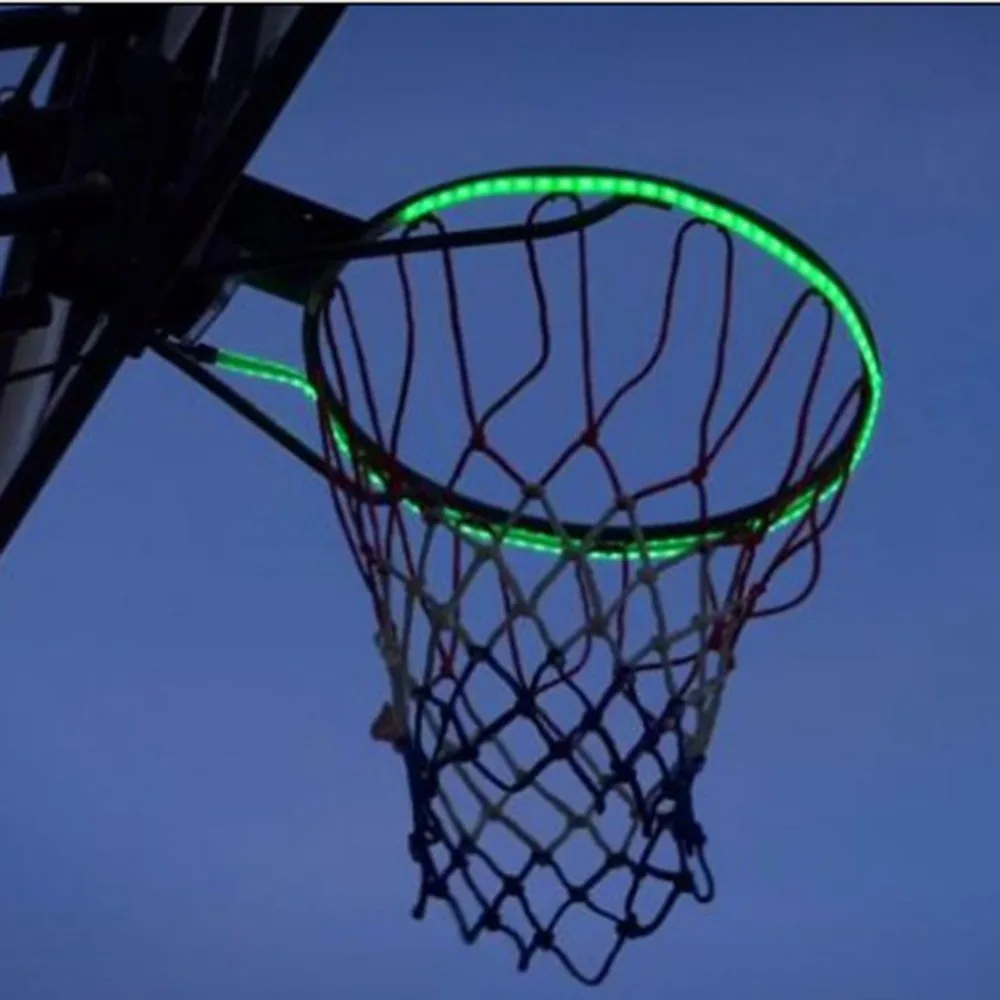 Солнечное баскетбольное кольцо светодиодный игровой на баскетбольной кромке с подсветкой в ночное время съемка кольца на светодиодный